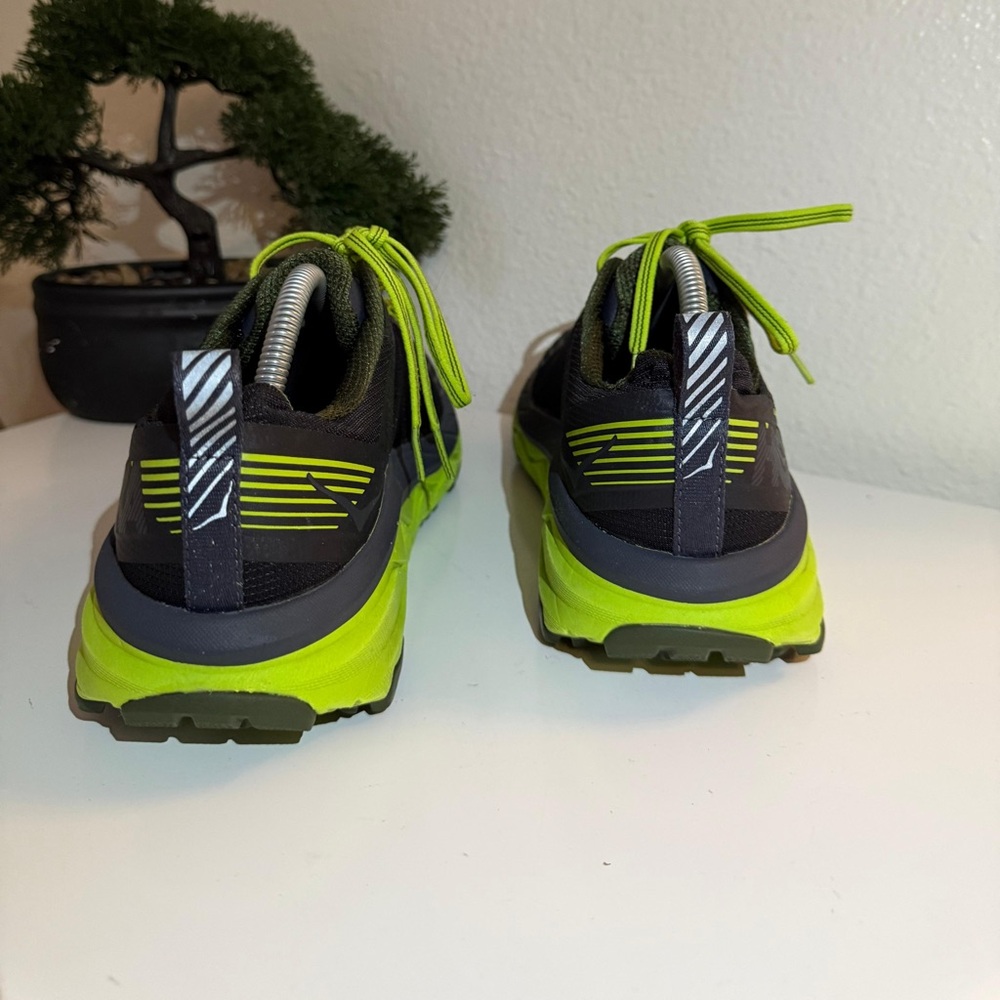 Hoka Black and Neon Green Athletic Shoes - Picture 7 of 10